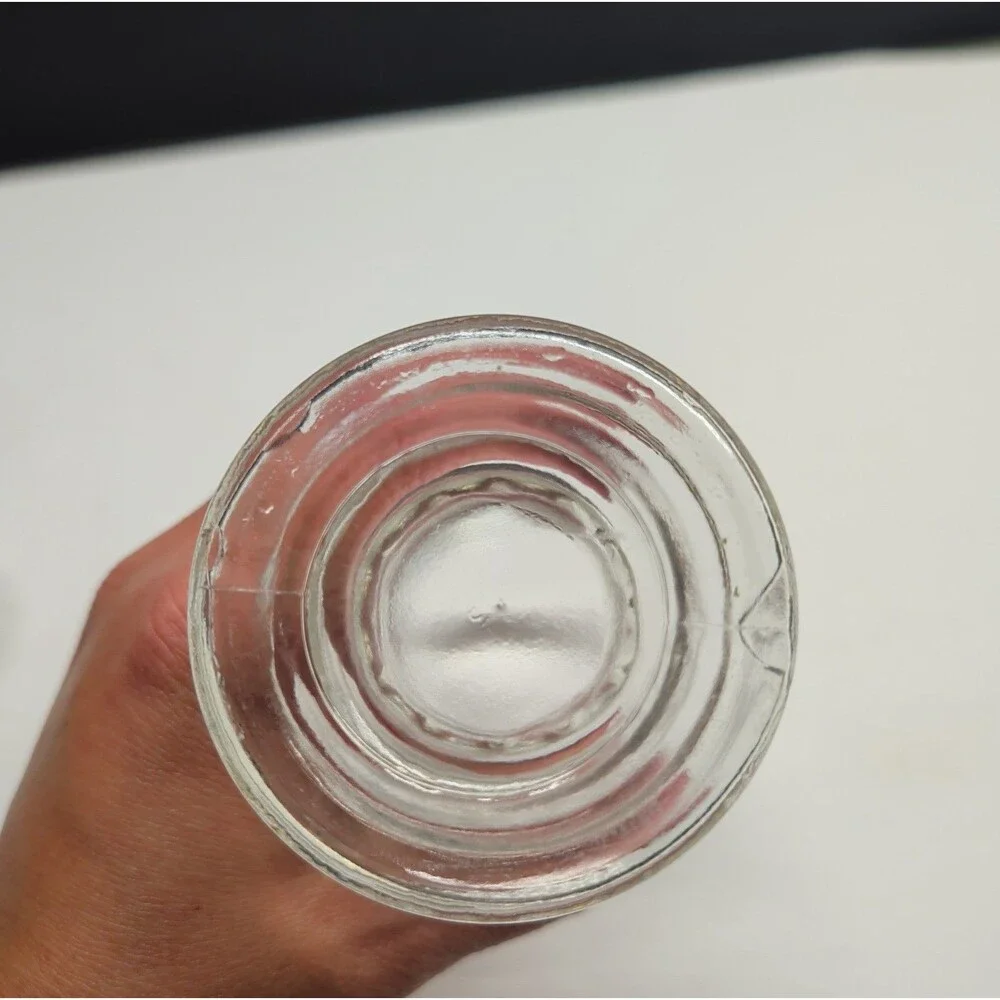​Vintage Clear Glass Pedestal Apothecary Jar Lidded Candy Dish Urn